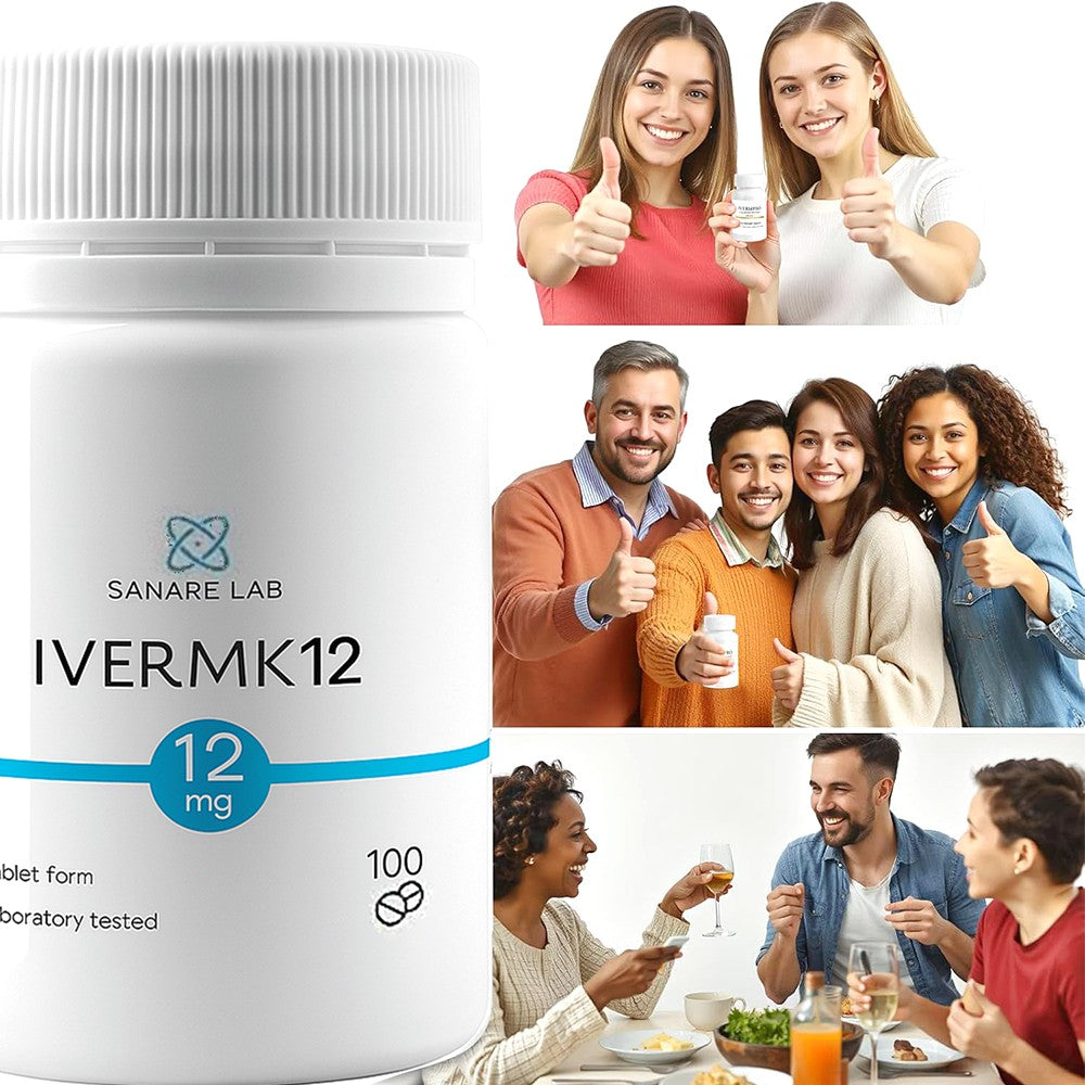 Sanare Lab - IVERMK 12 mg 100 Tablets Anti-cancer drugs to eliminate parasites